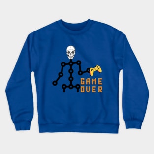 Cool Skeleton Gamer - Your GAME OVER - HALLOWEEN Crewneck Sweatshirt